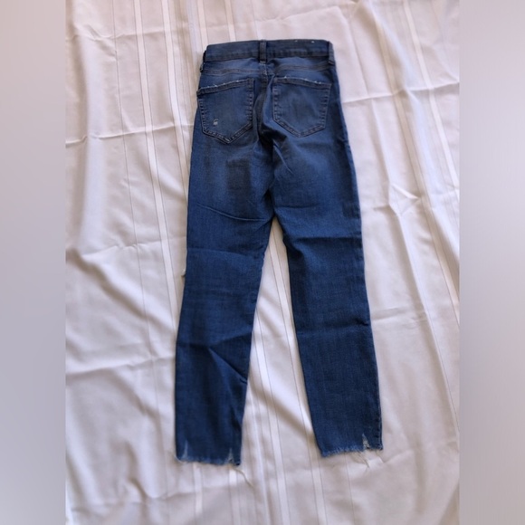 Women's Blue Distressed Jeans - Picture 8 of 9